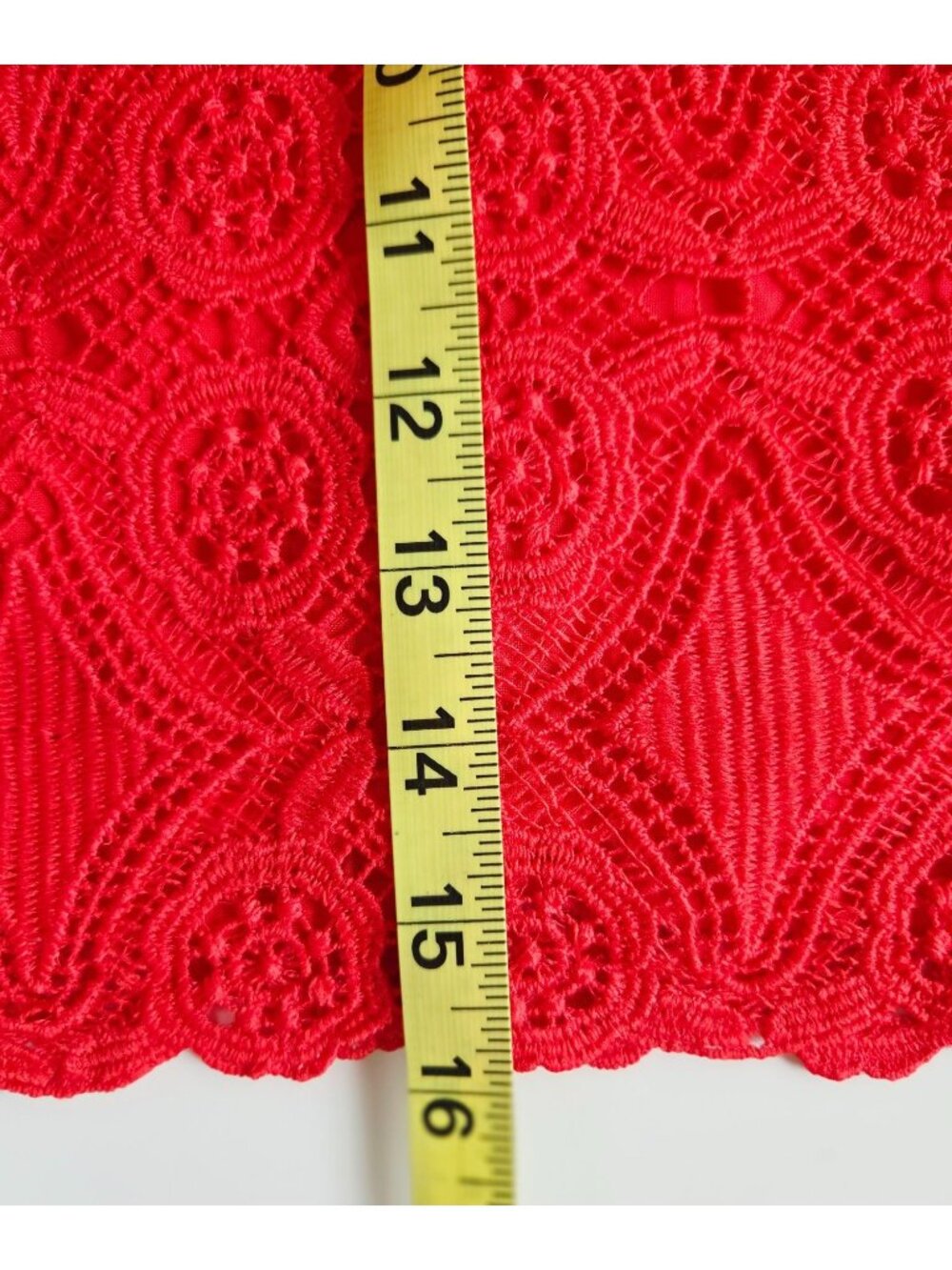 Hollister Lace Mini Skirt Size 7 Teen Women's Red A Line California Casual - Picture 11 of 12